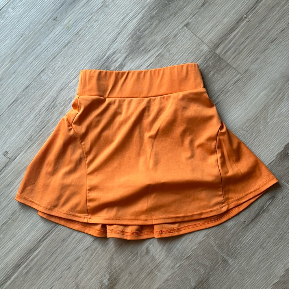 Orange Flare Skort Skirt Shorts Tennis Exercise Size Small